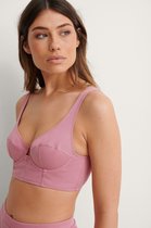 Na-KD dames katoenen bh - cup shape ribbed wide top - 80C - Roze