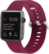 By Qubix Siliconen bandje met motief - Rose Red - Geschikt voor Apple Watch 42mm - 44mm - 45mm - Ultra - 49mm - Compatible Apple watch bandje -