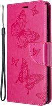 Sony Xperia L4 Hoesje - Mobigear - Butterfly Serie - Kunstlederen Bookcase - Magenta - Hoesje Geschikt Voor Sony Xperia L4