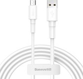 Baseus USB-A naar Micro USB kabel - Opladen Synchroniseren Wit 1 meter