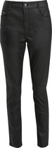 Cassis - Female - Slim broek van gecoat katoen  - Zwart