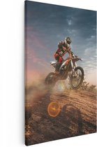Artaza Canvas Schilderij Motorcross Op Een Heuvel Bij Zonsondergang - 20x30 - Klein - Foto Op Canvas - Canvas Print