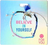Depesche - Trend kralenarmband Protection & Love - met tekst Believe in Yourself