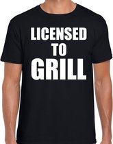 Licensed to grill bbq / barbecue t-shirt zwart - cadeau shirt voor heren - verjaardag / vaderdag kado 2XL