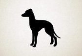 Italiaanse Windhond - Silhouette hond - M - 60x61cm - Zwart - wanddecoratie