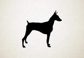 Dobermann Pinscher - Silhouette hond - M - 60x65cm - Zwart - wanddecoratie