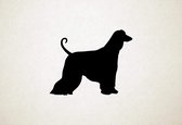 Afghaanse windhond - Afghan Hound - Silhouette hond - L - 75x95cm - Zwart - wanddecoratie