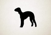 Bedlington Terrier - Silhouette hond - XS - 23x26cm - Zwart - wanddecoratie