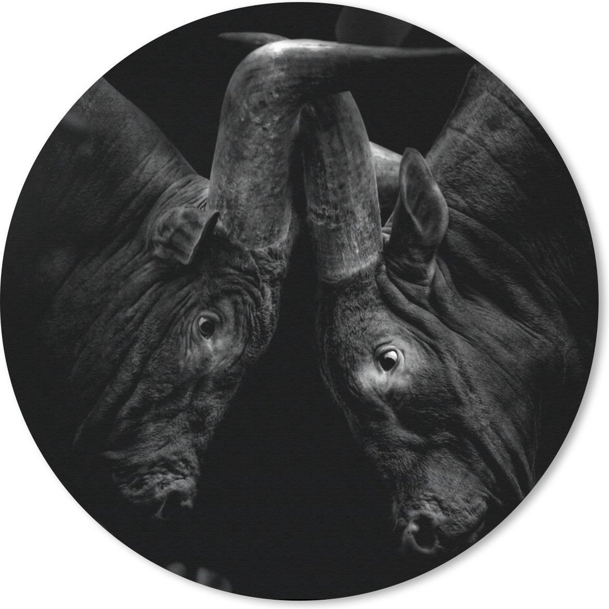 Muismat rond 40x40 cm - Mousepad Dieren - Jungle - Koeien - Zwart - Wit - Ronde muismatten
