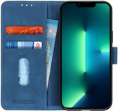 Apple iPhone 13 Pro Max Hoesje Retro Wallet Book Case Blauw