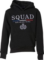 Jongens trui hoodie zwart 'SQUAD' | Maat 140/ 10Y
