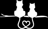 GoedeDoelen.Shop | (Auto) Sticker Kattenliefde Zilver | Katten Sticker | Laptopsticker | Autosticker | Wandsticker | Raamsticker | WC Sticker | 12 x 14,5 cm | Wellness-House