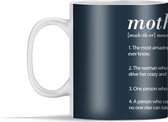 Mok - Moederdag Mok - Mother - Zwart - 350 ml - Beker