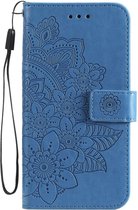 Bloemen Book Case - Xiaomi Poco X3 Pro Hoesje - Blauw