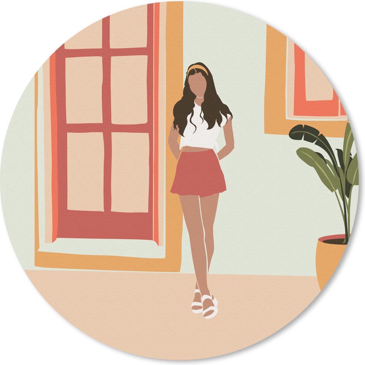 Muismat rond 50x50 cm - Mousepad Vrouw - Kleding - Huis - Ronde muismatten