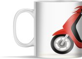 Mok - Illustratie van een rode scooter - 350 ml - Beker