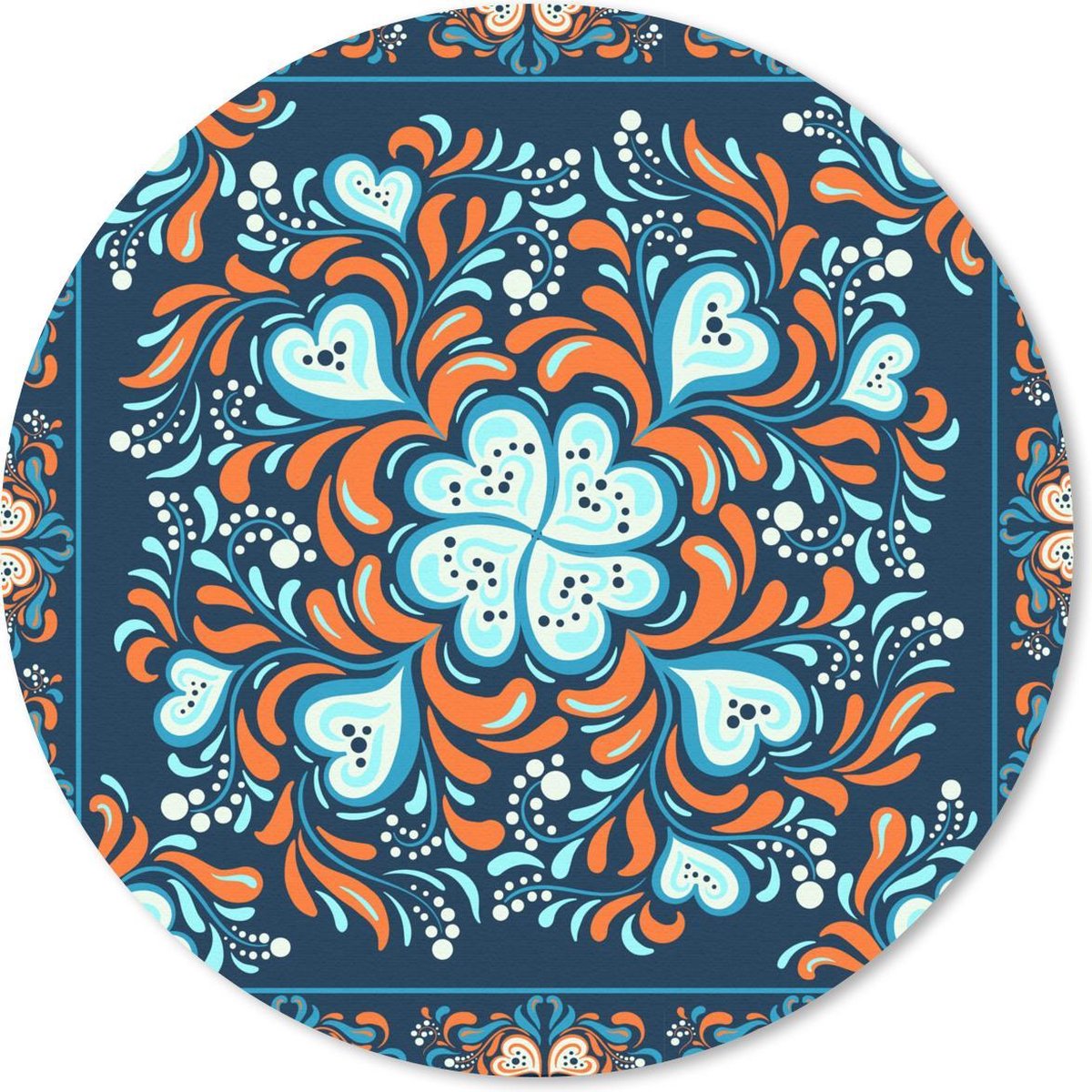 Muismat rond 40x40 cm - Mousepad Klavertje vier - Hart - Kader - Patronen - Ronde muismatten