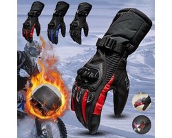 Winter Motorhandschoenen - Heren - Waterdicht Winddicht - Moto Handschoenen - Touchscreen Motorrijden Handschoenen - Zwart - XL