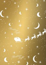Kerst kadopapier Goud Xmas Nights- Breedte 50 cm - 200m lang
