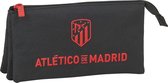 Pennenetui met 3 vakken Atlético Madrid Zwart