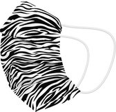 Hygiënisch en herbruikbaar gezichtsmasker gemaakt van stof Zebra Volwassen