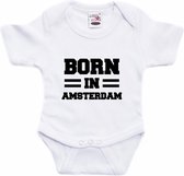 Born in Amsterdam tekst baby rompertje wit jongens en meisjes - Kraamcadeau - Amsterdam geboren cadeau 92 (18-24 maanden)