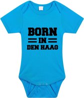Born in Den Haag tekst baby rompertje blauw jongens - Kraamcadeau - Den Haag geboren cadeau 56 (1-2 maanden)