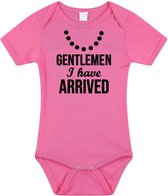 Gentlemen I have arrived tekst baby rompertje roze meisjes - Kraamcadeau - Babykleding 68 (4-6 maanden)