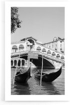 Walljar - Rialto Bridge in Venice '53 - Zwart wit poster