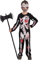 Carnival Toys Jumpsuit Skeleton Junior Polyester Zwart/wit Mt 110-116 Cm