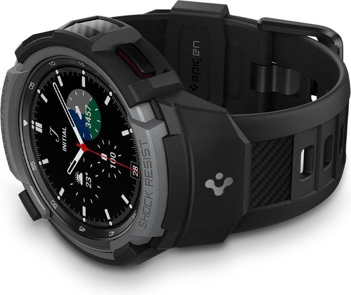 Spigen - Samsung Galaxy Watch 4 Classic 46mm bandje - Rugged Armor Pro -  Grijs | bol.com