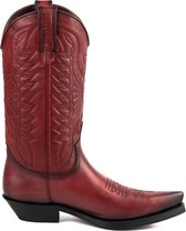 Mayura Boots 1920 Rood/ Spitse Cowboy Western Line Dance Dames Heren Laarzen Schuine Hak Echt Leer Maat EU 46