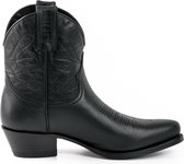 Mayura Boots 2374 Zwart/ Dames Cowboy fashion Enkellaars Spitse Neus Western Hak Echt Leer Maat EU 38
