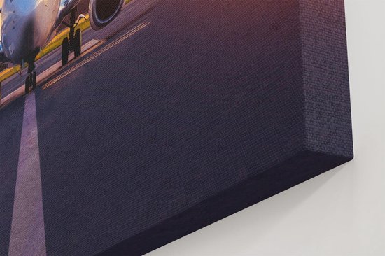 Artaza Peinture Sur Toile Avion Sur La Piste - 80x80 - Groot - Photo Sur Toile - Impression Sur Toile