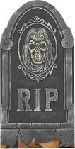 RIP kerkhof grafsteen met schedel - 65 x 33 cm - horror decoratie - Halloween feest versiering