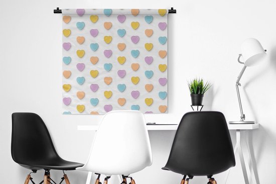 Tapisserie - Tapisserie - Pastel - Motif - Coeur - 90x90 cm - Tapisserie