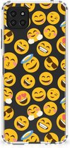 Hoesje met Tekst Geschikt voor Samsung Galaxy A22 5G Telefoonhoesje met doorzichtige rand Emoji