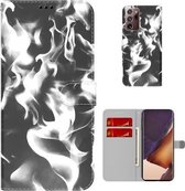 Voor Samsung Galaxy Note20 Ultra Cloud Fog Pattern Horizontal Flip Leather Case met houder & kaartsleuf & portemonnee (zwart)