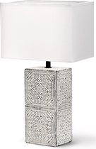 Lampe de Table LED - Éclairage de Table - Igia Astron XL - Raccord E14 - Carré - Zwart Mat / Wit - Céramique