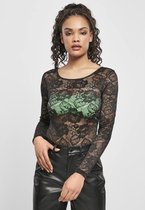 Urban Classics Longsleeve top -5XL- Lace Zwart