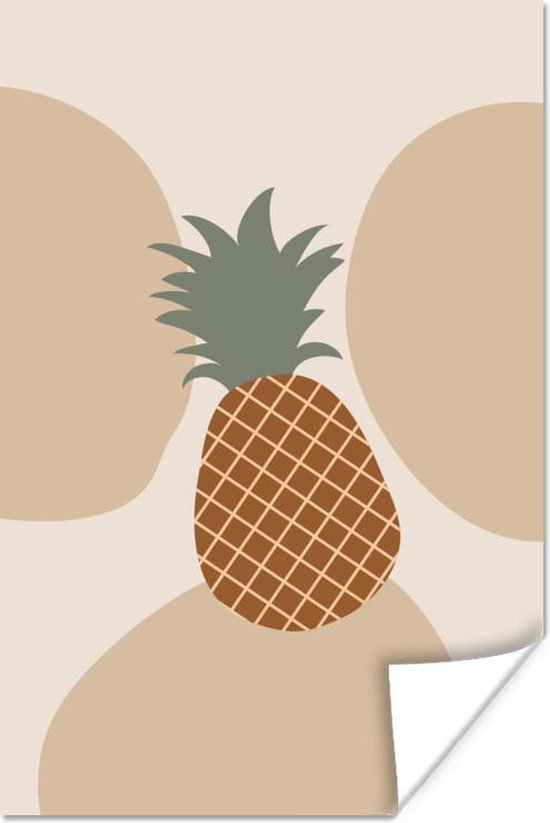 Affiche Fruit - Pastel - Ananas - 40x60 cm