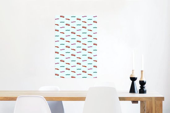 Poster 60x90 cm - Auto - Kleuren - Patroon - Posters - Kamer decoratie - Wanddecoratie woonkamer - Muurdecoratie slaapkamer