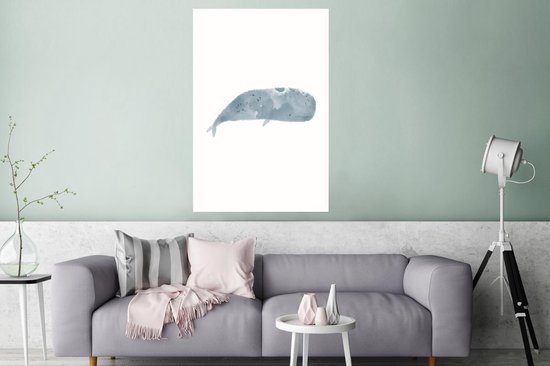Poster Potvis - Dieren - Zee - Waterverf - 80x120 cm
