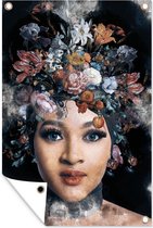 Affiche jardin - Toile jardin - Posters de jardin extérieur - Fleurs - Couleurs - Femmes - 80x120 cm - Jardin