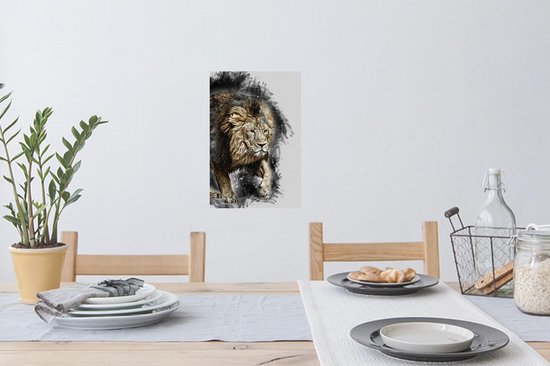 Stickers Stickers muraux - Illustration - Lion - Zwart - 20x30 cm - Film adhésif