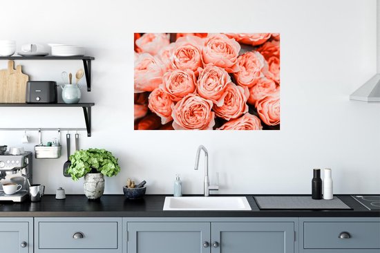 Stickers muraux - Film autocollant - Roses - Bouquet - Rose - 90x60 cm - Film adhésif - Stickers muraux Chambre d'enfant - Papier peint autocollant - Papier peint autocollant - Film autocollant