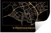 Stickers muraux - Carte - 's-Hertogenbosch - Or - Zwart - 60x40 cm - Feuille adhésive