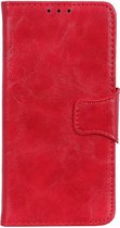 Shop4 - Geschikt voor Samsung Galaxy S21 FE Hoesje - Wallet Case met Pasjeshouder Cabello Rood