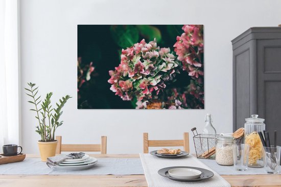 Toile Peinture Roses - Plante - Wit - 140x90 cm - Décoration murale