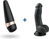Satisfyer Pro 3 - Clitorisstimulator + Stevige Realistische Dildo met Balzak en Zuignap - 15cm